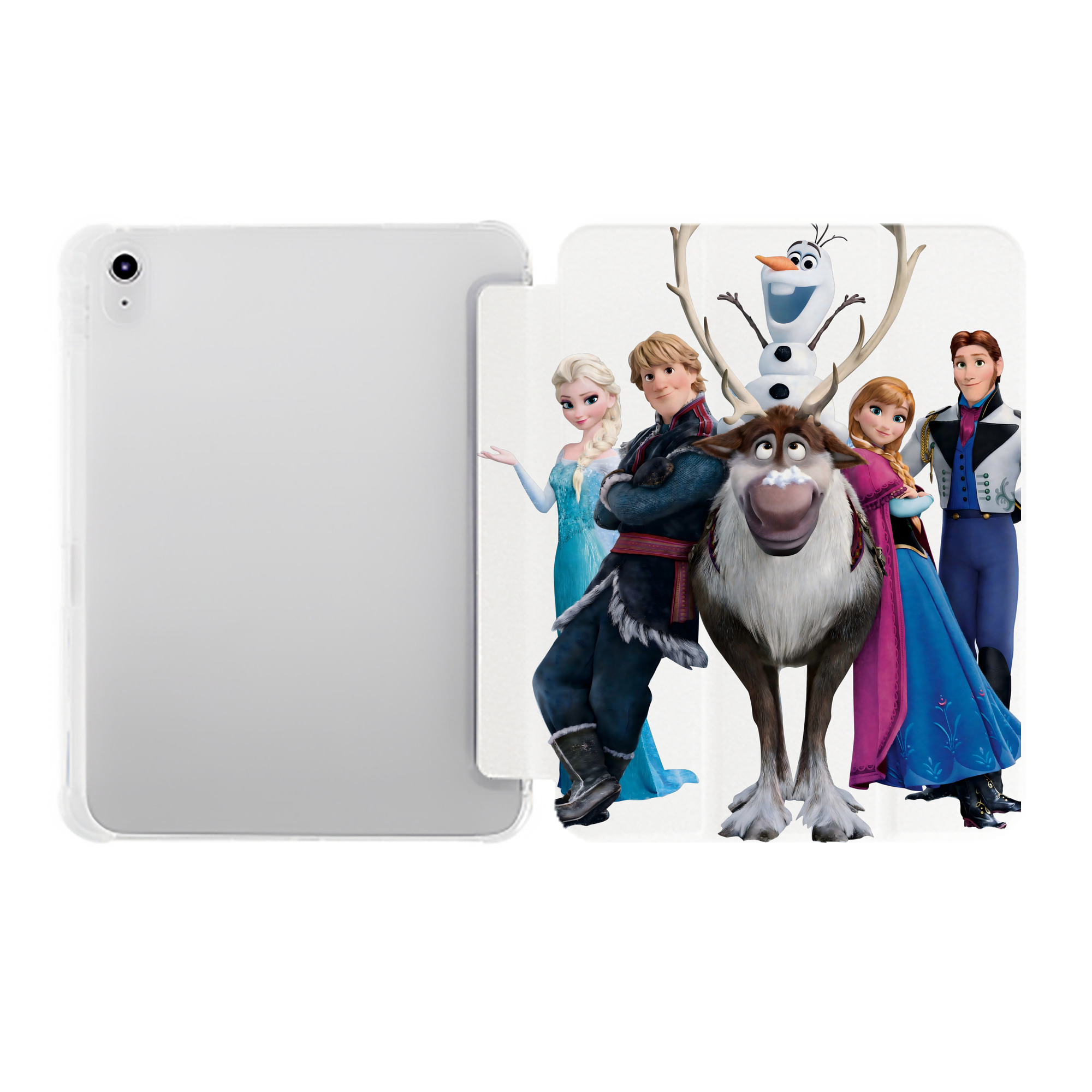 （画像用） アナと雪の女王 アンナ エルサ Frozen Anna Elsa IPad ケース ペン収納付き 三つ折りスタンド PUレザー×シリコン 対応機種9.5/10.5/10.9インチ